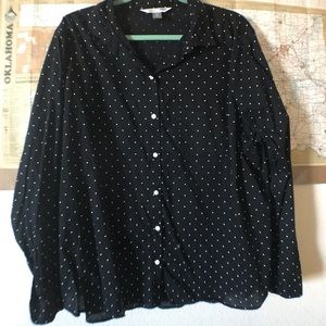 Polka dotted button down